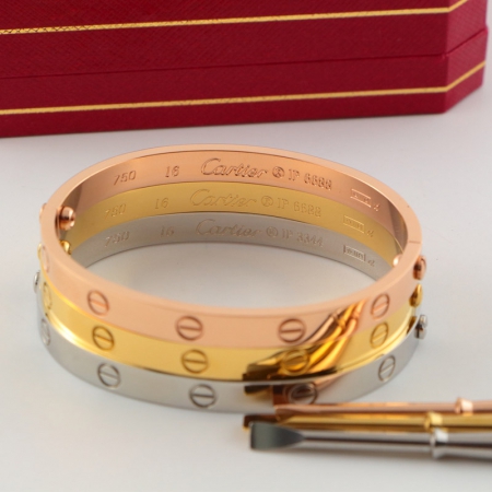 卡地亚四代螺丝刀手镯 18K玫瑰金钛钢永恒之环手环批发