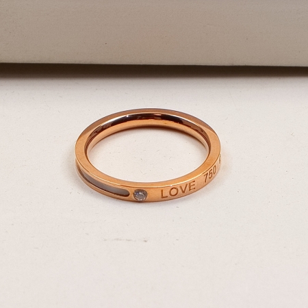 钛钢戒指小众高级感轻奢不掉色白贝壳LOVE镶钻跨境ins风个性复古