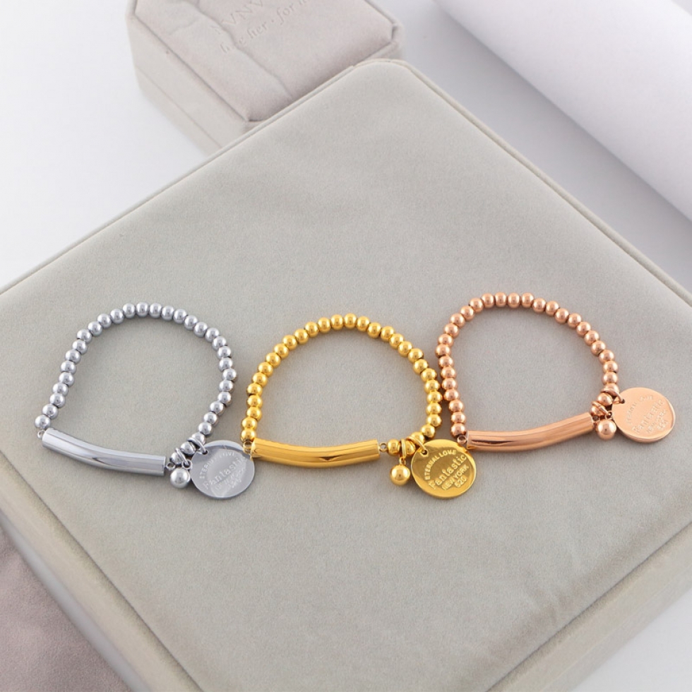 钛钢eternal love fantastic手链 不褪色钛钢手环情侣饰品手饰批发