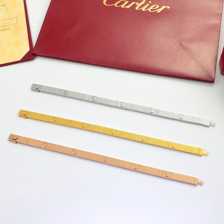 卡地亚LOVE Unlimited竖纹手镯 钛钢男女彩金情侣条纹手镯