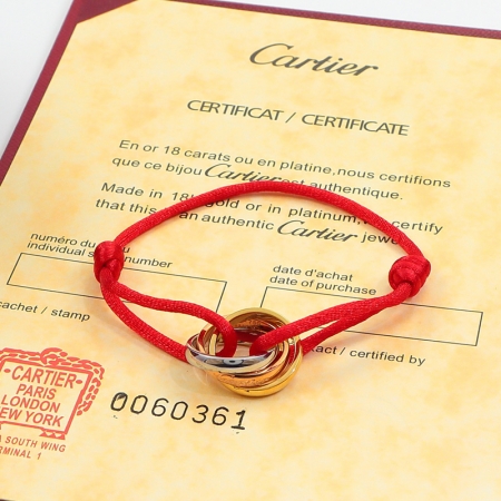 卡地亚 三色三环幸运绳红绳可伸缩男女情侣多色手绳