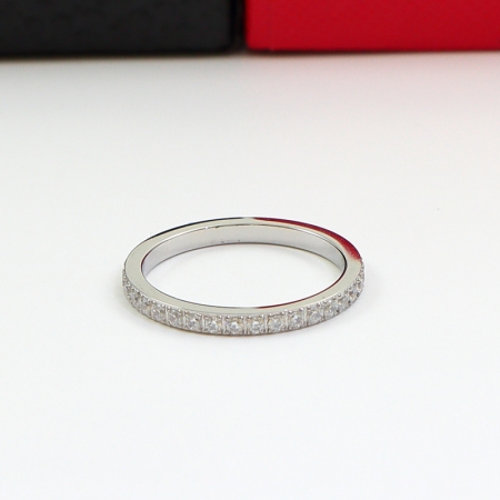 欧美新款一圈钻戒指 钛钢玫瑰金时尚指环尾戒碎钻排戒