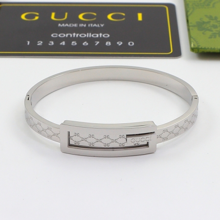 古驰大G经典菱形格钛钢镀18k玫瑰金男女情侣手镯手环礼物