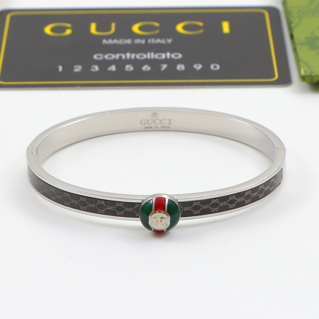 古驰立体字母手镯 钛钢镀18K玫瑰金手环女士彩金手环批发