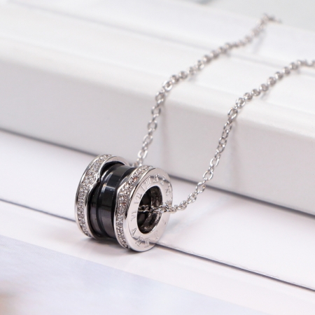 CNC高版本罗马数字陶瓷情侣项链潮流18k玫瑰金时尚锁骨链